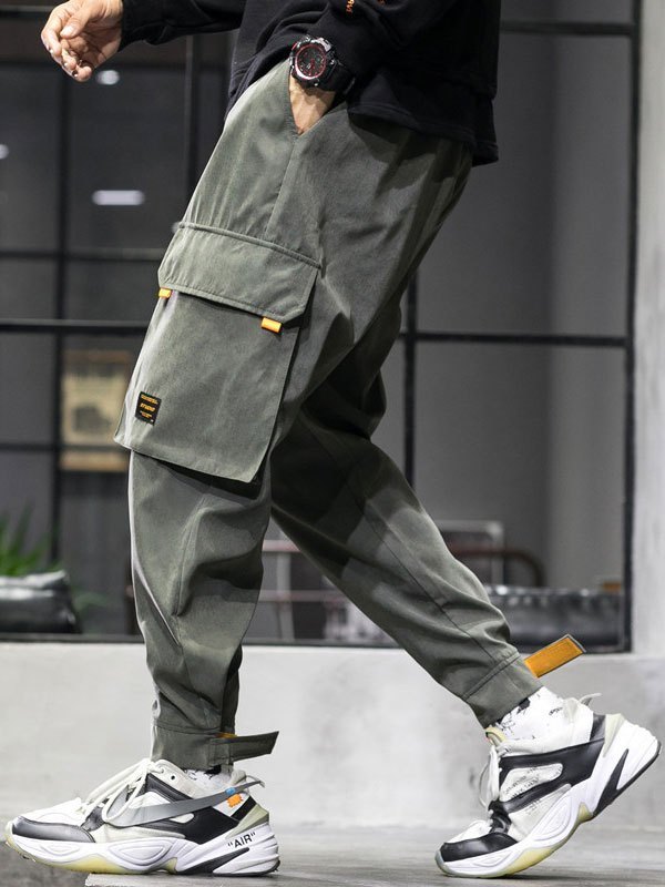 EMMIOL Pantalones cargo de hombre con bolsillos remendados