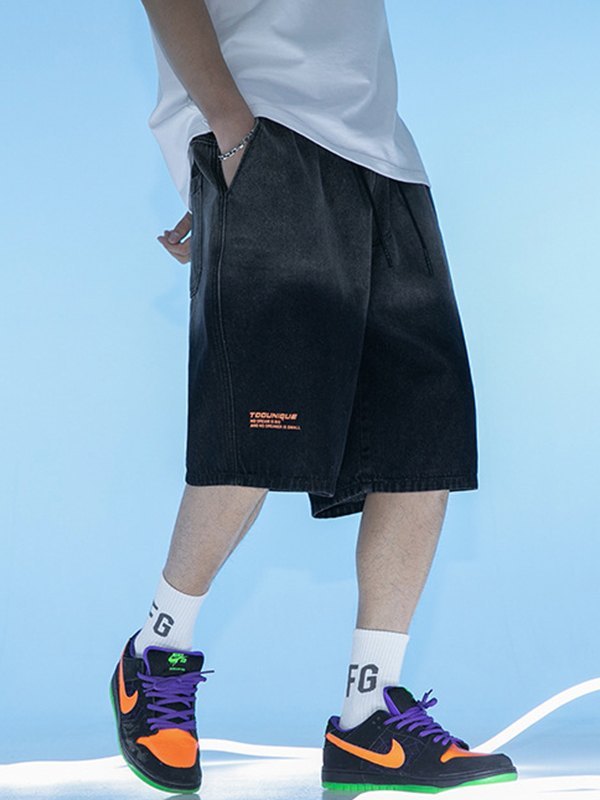 2022 Pantaloncini di jeans larghi Ombre da uomo Nero XL In Shorts Online  Store. Best For Sale | Emmiol.com