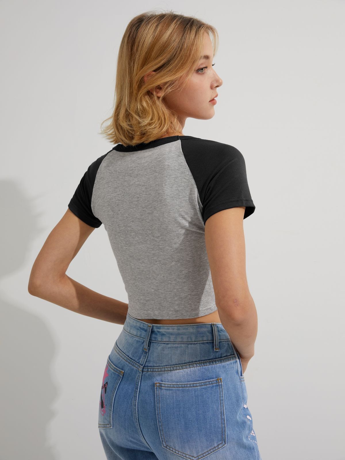 EMMIOL Camiseta corta de manga raglán