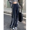 EMMIOL Bleached Stripe High Waist Boyfriend Jeans