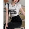 EMMIOL Radio Silence Graphic Crop Top