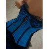 EMMIOL Tie Front Lace Paneled Satin Corset Top