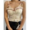 EMMIOL Broderie Lace Paneled Floral Corset Top