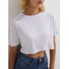 EMMIOL Basic Solid Kurzarm-Crop-Top