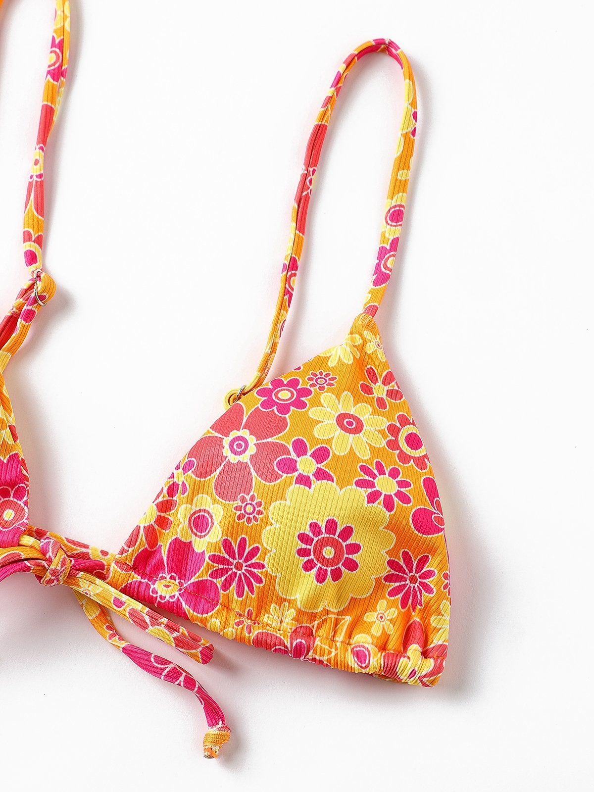 EMMIOL Floral Lace Up Front Bikini Swimsuit
