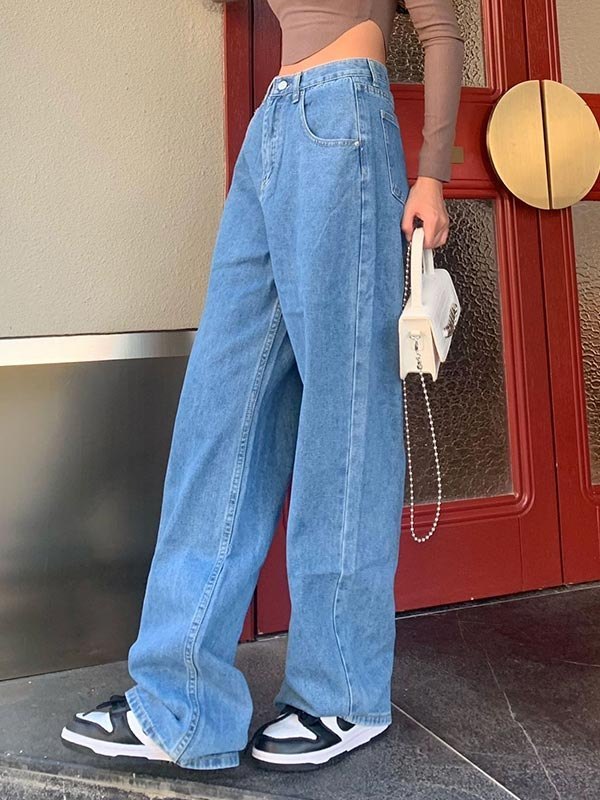 EMMIOL Blue Washed Classic Boyfriend Jeans