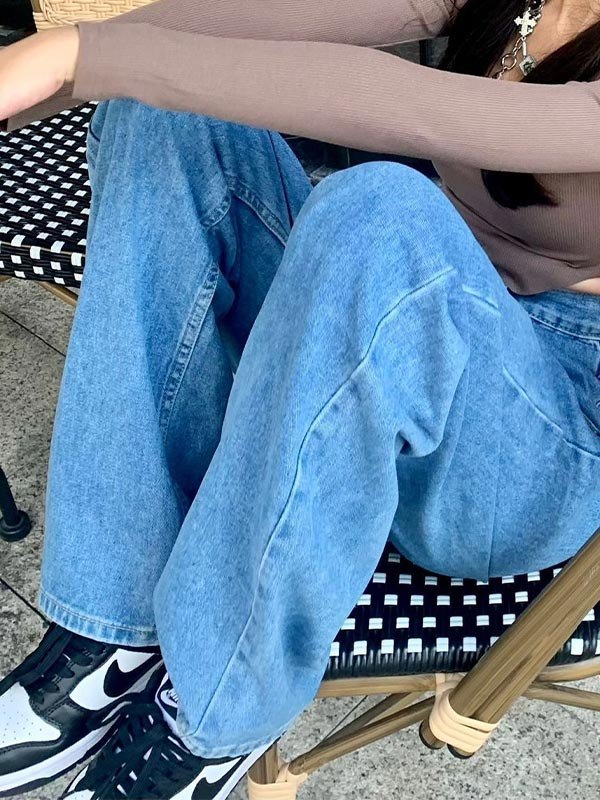 EMMIOL Blue Washed Classic Boyfriend Jeans