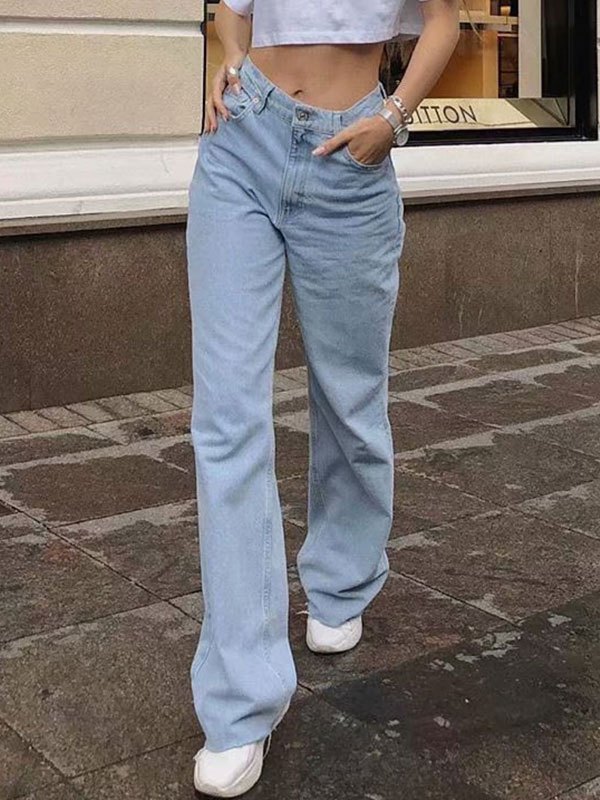 EMMIOL Raw Hem High Waist Boyfriend Jeans