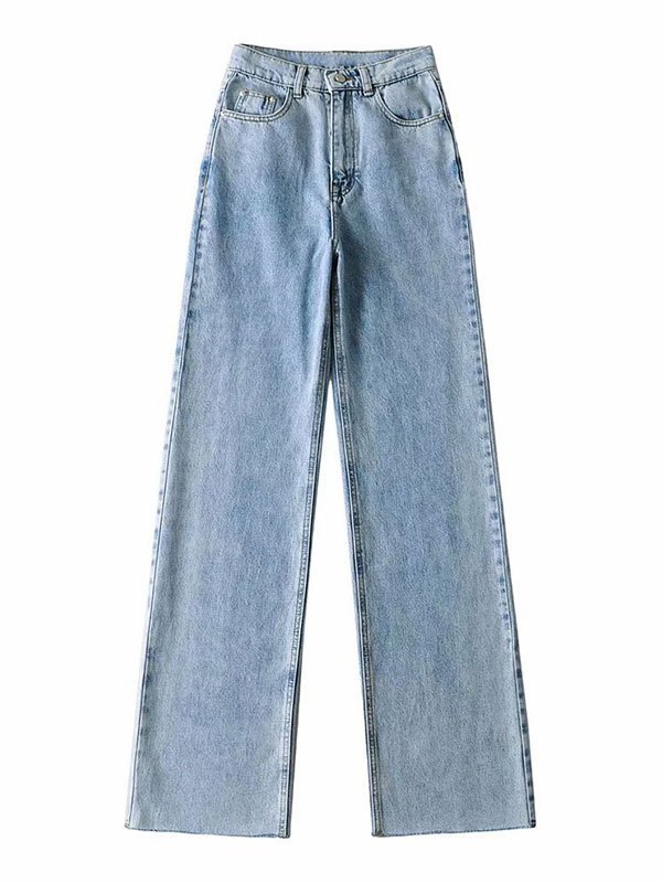 EMMIOL Raw Hem High Waist Boyfriend Jeans