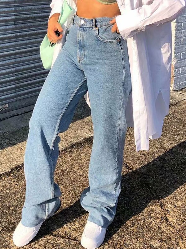 EMMIOL Raw Hem High Waist Boyfriend Jeans