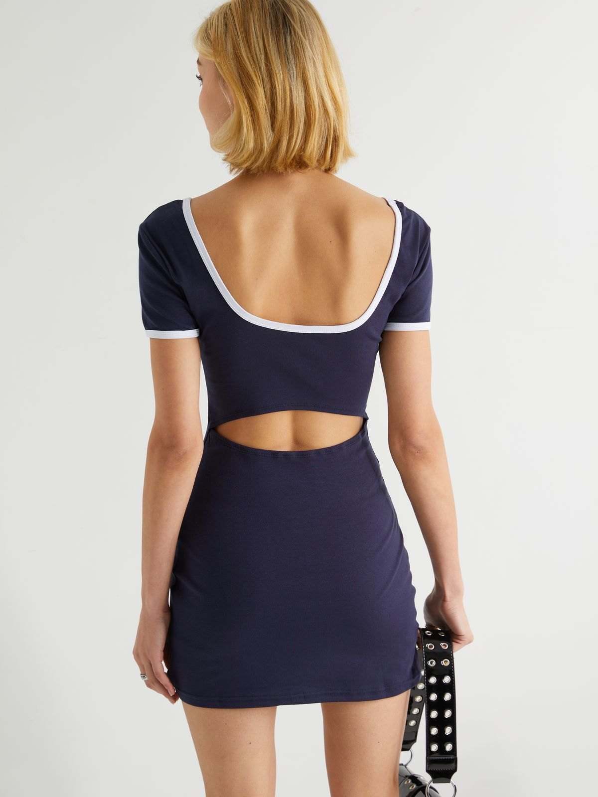 sachin and babi light blue dress SİTRİNA Chain Detailed Backless Mini Dress- Trendyol