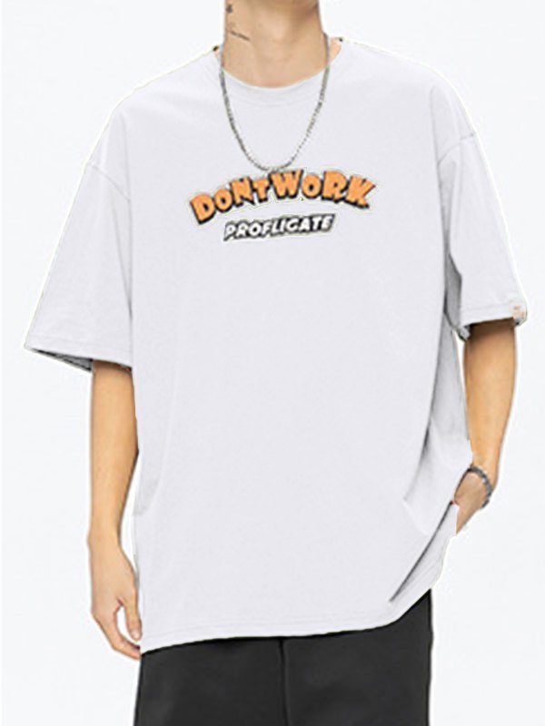 EMMIOL Baumwoll-T-Shirt mit Slogan-Print für Herren