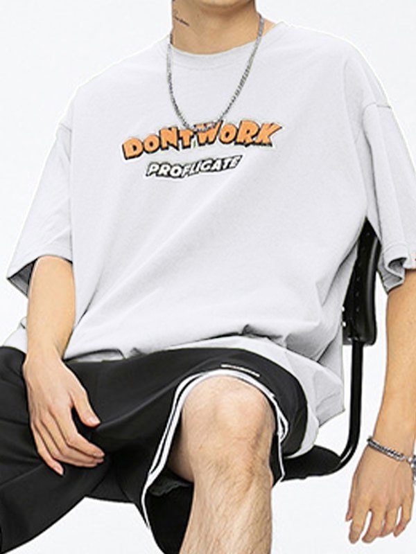 EMMIOL Baumwoll-T-Shirt mit Slogan-Print für Herren