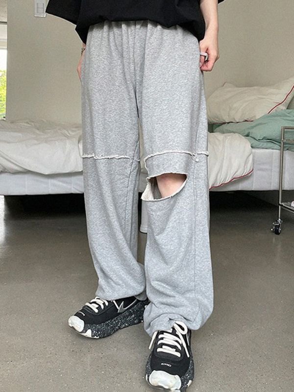 EMMIOL Pantalones jogger rotos de cintura alta