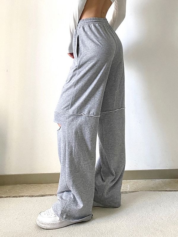 EMMIOL Pantalones jogger rotos de cintura alta