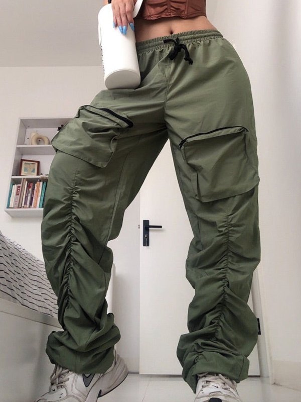 2022 Pantaloni cargo impilati con toppa sulla tasca Erba cipollina S In  Cargo Pants Online Store. Best For Sale | Emmiol.com