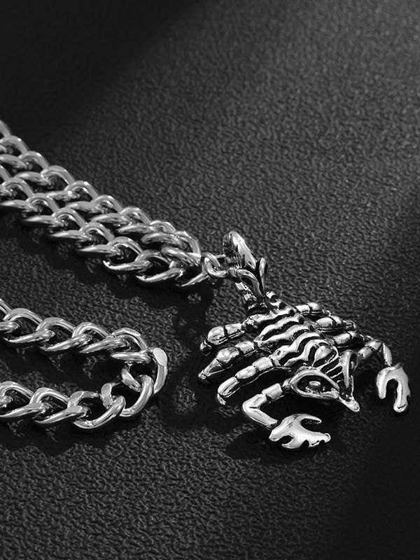 EMMIOL Collar de cadena gruesa con capas de escorpión para hombre