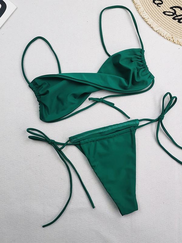 EMMIOL Twist-Front-Schnür-Bikini-Set