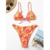 EMMIOL Floral Lace Up Front Bikini Swimsuit