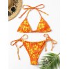 EMMIOL Geblümter Neckholder-Dreieck-Bikini-Badeanzug