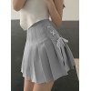 EMMIOL Lace Up Pleated Mini Skirt