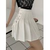 EMMIOL Lace Up Pleated Mini Skirt