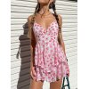 EMMIOL Backless Floral Print Tiered Mini Dress