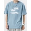 EMMIOL Camiseta con estampado de letras Cloud para hombre