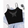 EMMIOL Rhinestone Butterfly Crop Cami Top