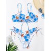 EMMIOL Conjunto de bikini con estampado floral de olas