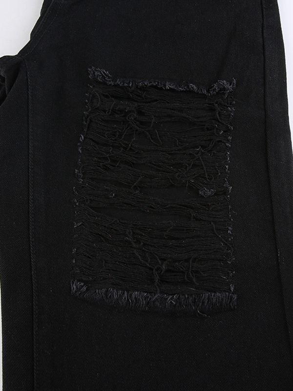 EMMIOL Jeans rasgados acampanados al tobillo con cintura alta