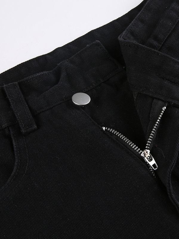 EMMIOL Jeans rasgados acampanados al tobillo con cintura alta