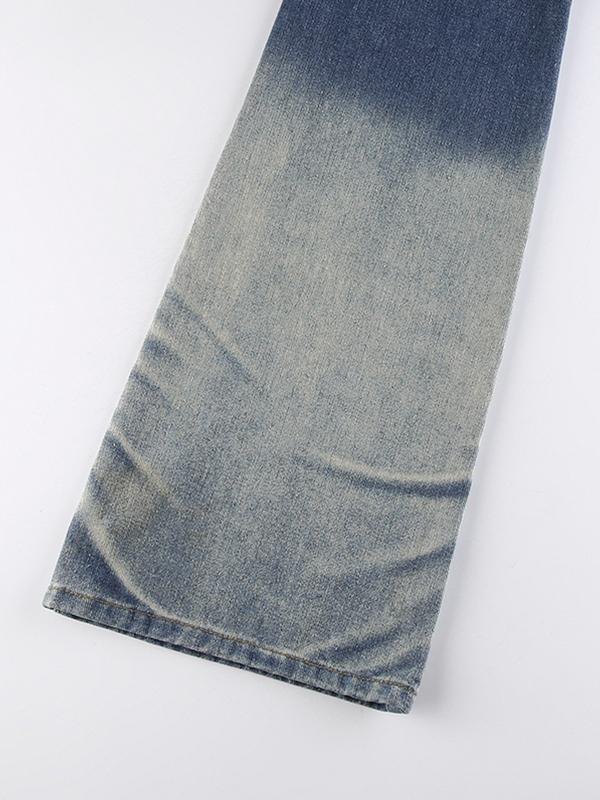 EMMIOL Vintage Low Waist Bleached Flare Jeans