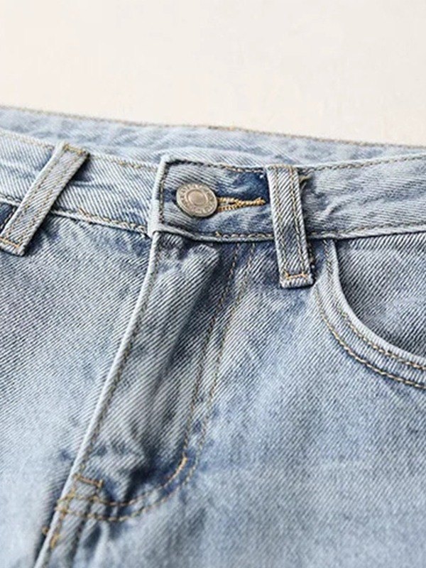 EMMIOL Shorts vaqueros básicos con dobladillo sin rematar