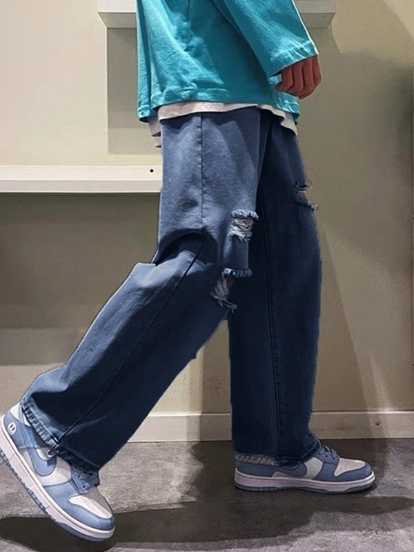 EMMIOL Men's Light Washed Ripped Jeans