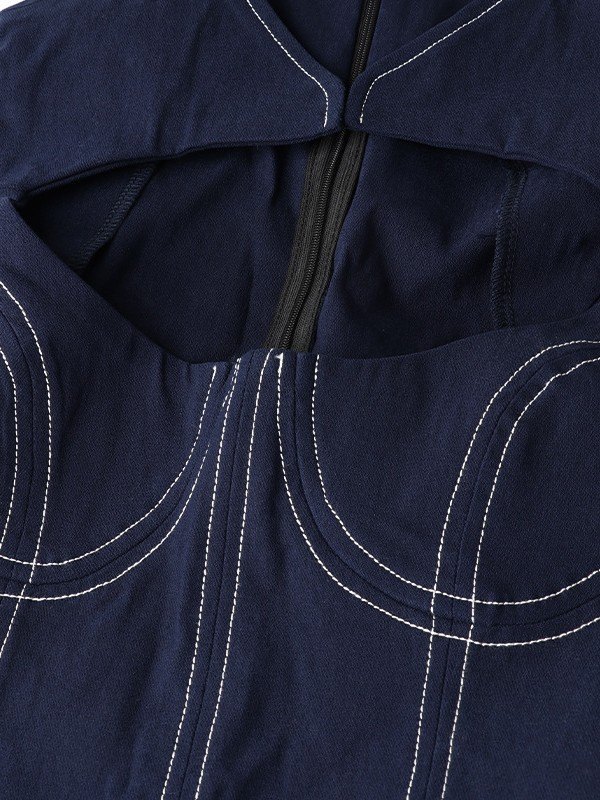 EMMIOL Denim Cutout Bodycon Mini Dress
