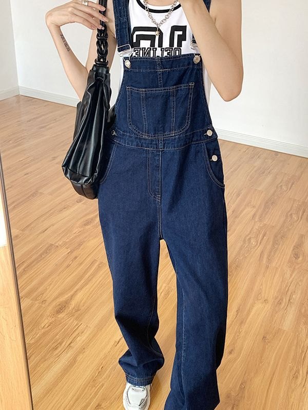 EMMIOL Vintage Wash Pocket Denim Overall