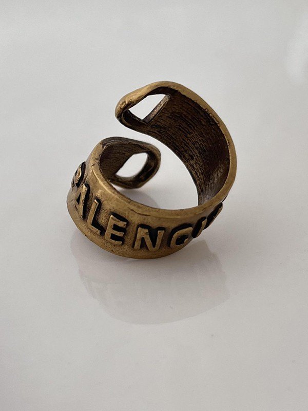 EMMIOL Gothic Punk Letter Engraved Cuff Ring