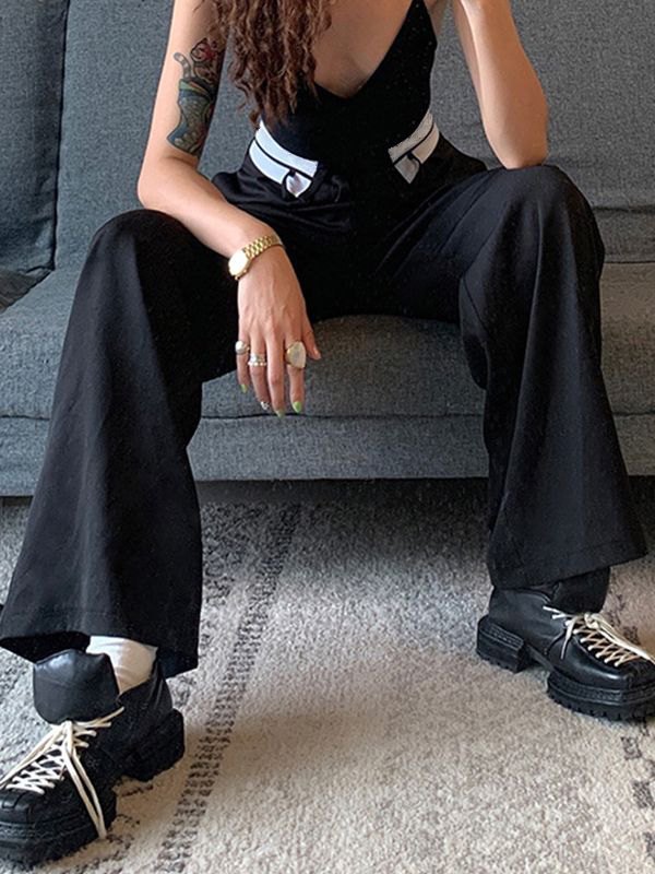 Emmiol Free shipping 2023 Folded Waist Tailored Pants Black XL in Tailored Pants online store