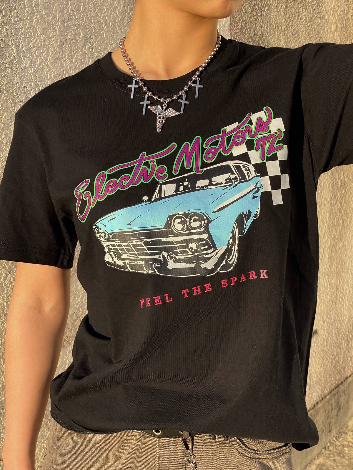 EMMIOL Camiseta extragrande con gráfico de coche de motor