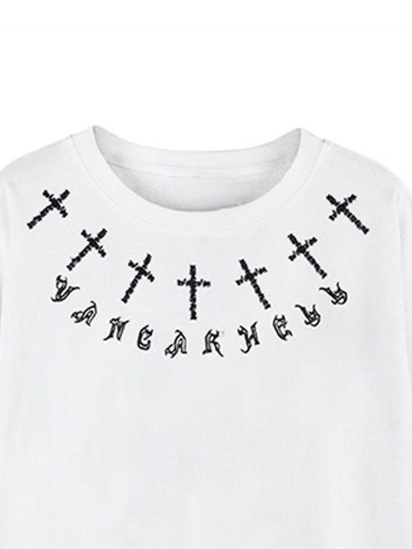EMMIOL Men's Gothic Punk Cross Graphic Tee