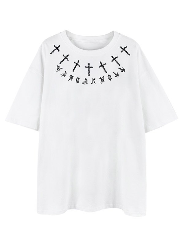 EMMIOL Men's Gothic Punk Cross Graphic Tee