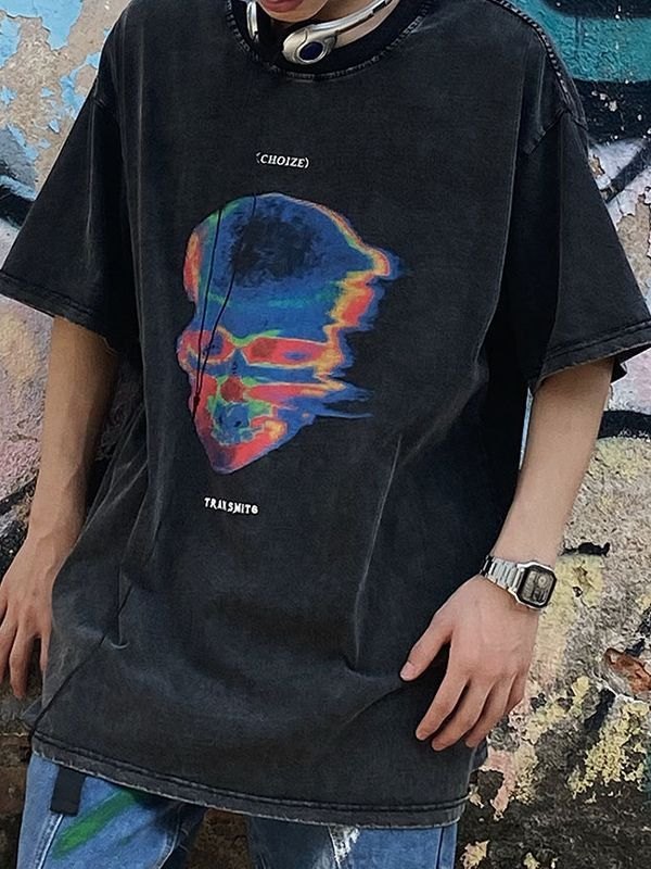 2022 Camiseta con gráfico de fantasma lavado para hombre Negro XL In Tops \u0026  Camisetas Online Store. Best For Sale | Emmiol.com