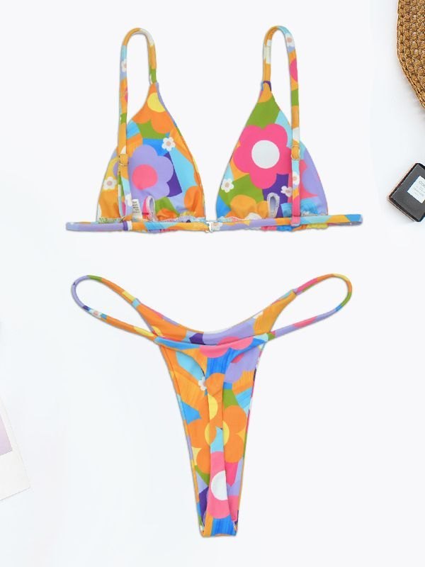 EMMIOL Sommer-Blumen-Dreieck-Bikini-Set