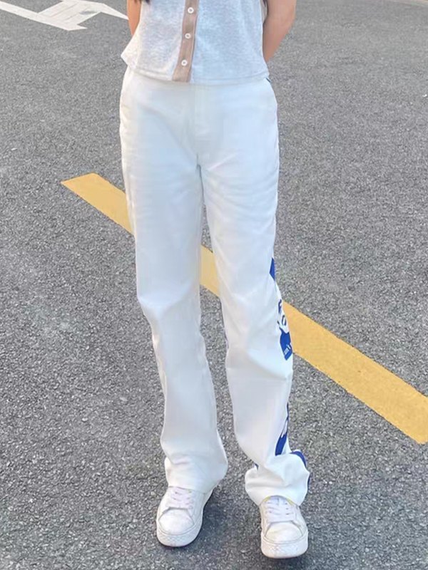 EMMIOL EMMIOL Patchwork Face Graphic Casual Pants