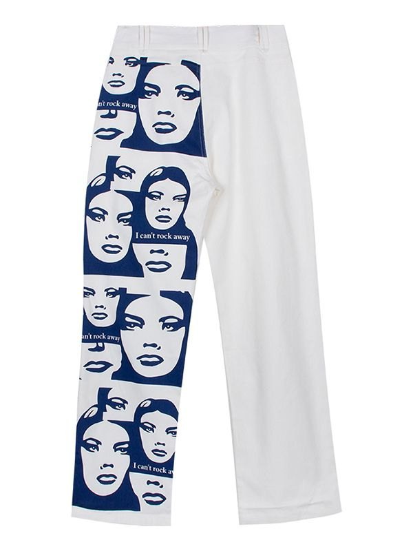 EMMIOL EMMIOL Patchwork Face Graphic Casual Pants