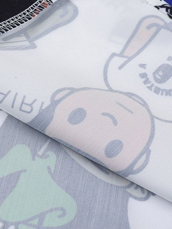 EMMIOL Camisa con botones en toda la prenda de dibujos animados para hombre