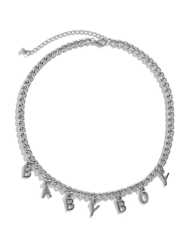 EMMIOL Men's Babyboy Letter Pendant Necklace