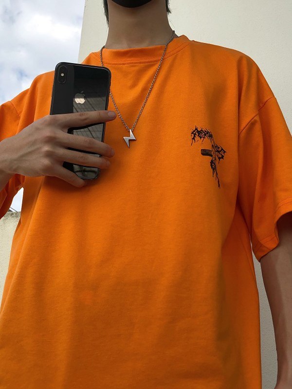 EMMIOL Men's Gothic Punk Cross Graphic Tee