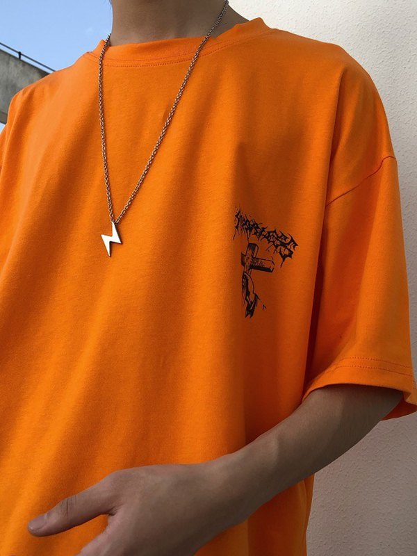 EMMIOL Men's Gothic Punk Cross Graphic Tee